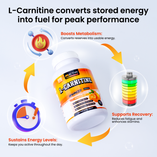 IMG_0504 (1) L-Carnitine 1000mg - ZERO SUGAR 60' Gummies by Meta Nutrition | Metabolism Boost | Fat Burning | Improves Energy Level