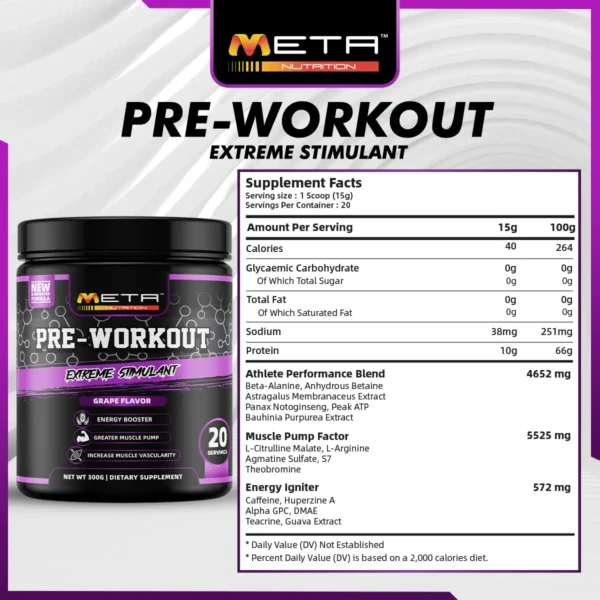 NEW! 🔥 PRE-WORKOUT 10749mg by Meta Nutrition