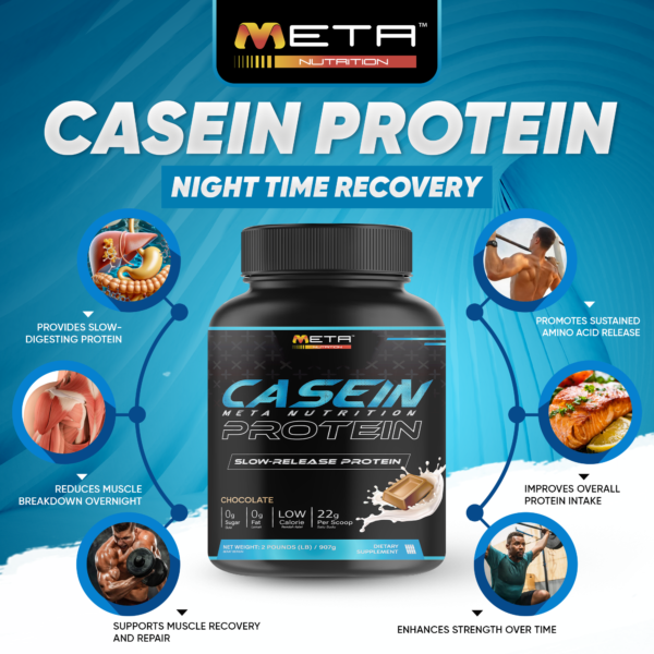 New!🔥 Casein Protein by Meta Nutrition | 22g Protein, Zero sugar, Zero fat