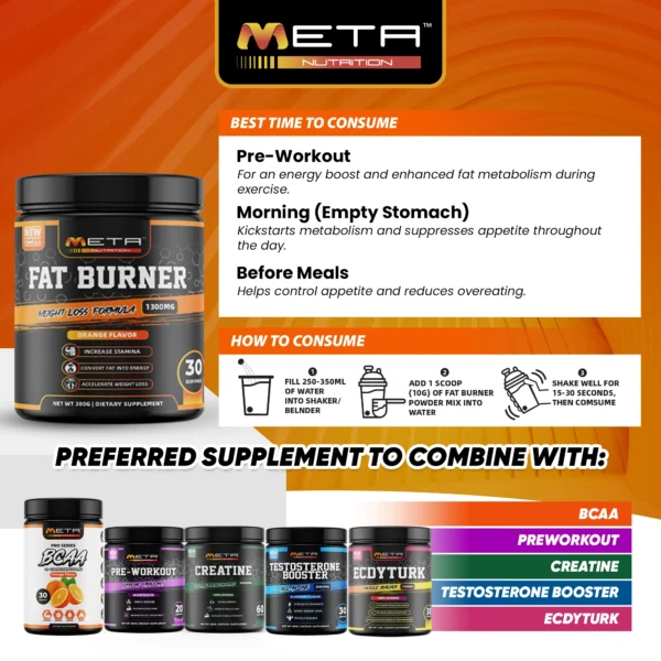 NEW!🔥 FAT BURNER 1300mg by Meta Nutrition