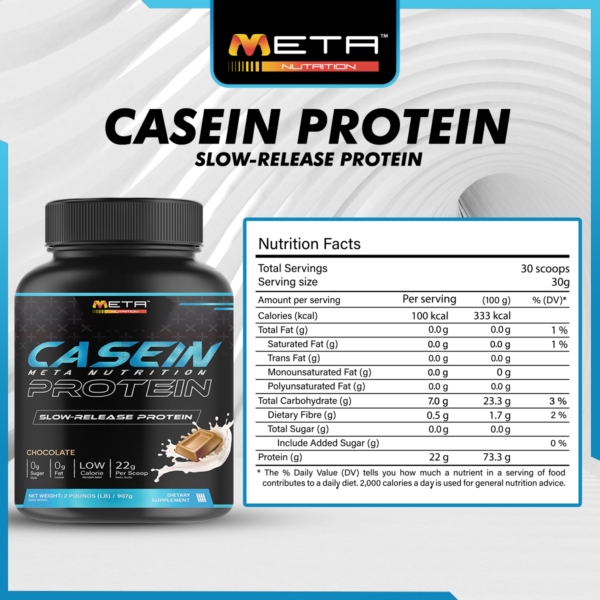 New!🔥 Casein Protein by Meta Nutrition | 22g Protein, Zero sugar, Zero fat