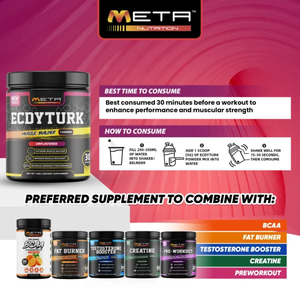 NEW! 🔥 ECDYTURK 2650mg (50 servings) by Meta Nutrition | Natural Supplement