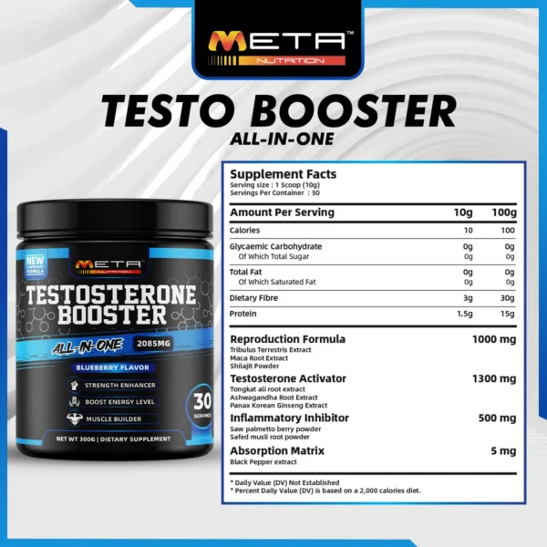 NEW! 🔥 Testosterone Booster Powder Edition! 2085mg by Meta Nutrition